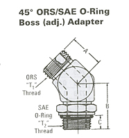 45o ORS-SAE O-Ring Boss